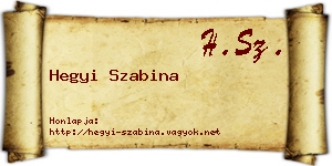 Hegyi Szabina névjegykártya